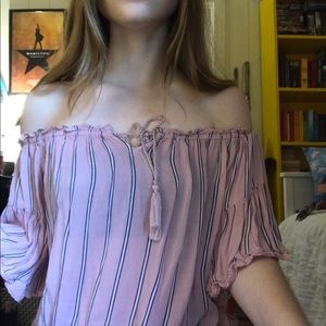 PINK OFF SHOULDER TOP